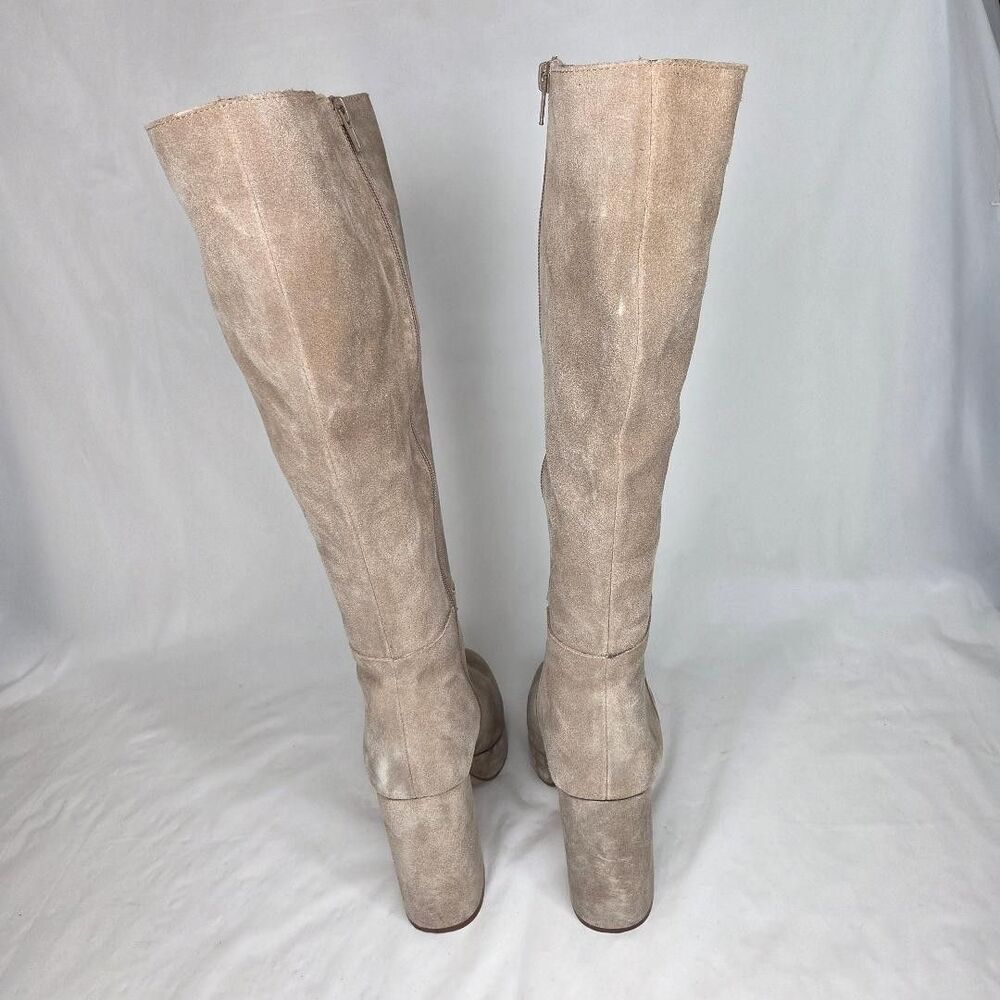 Steve Madden Taupe Suede Block Heeled Frankie Azura Boots Women's 9M - Picture 6 of 9